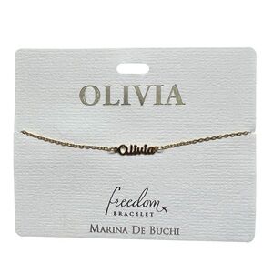 Marina De Buchi Personalized Luxe Name Olivia Freedom Bracelet Jewelry NWT Gift